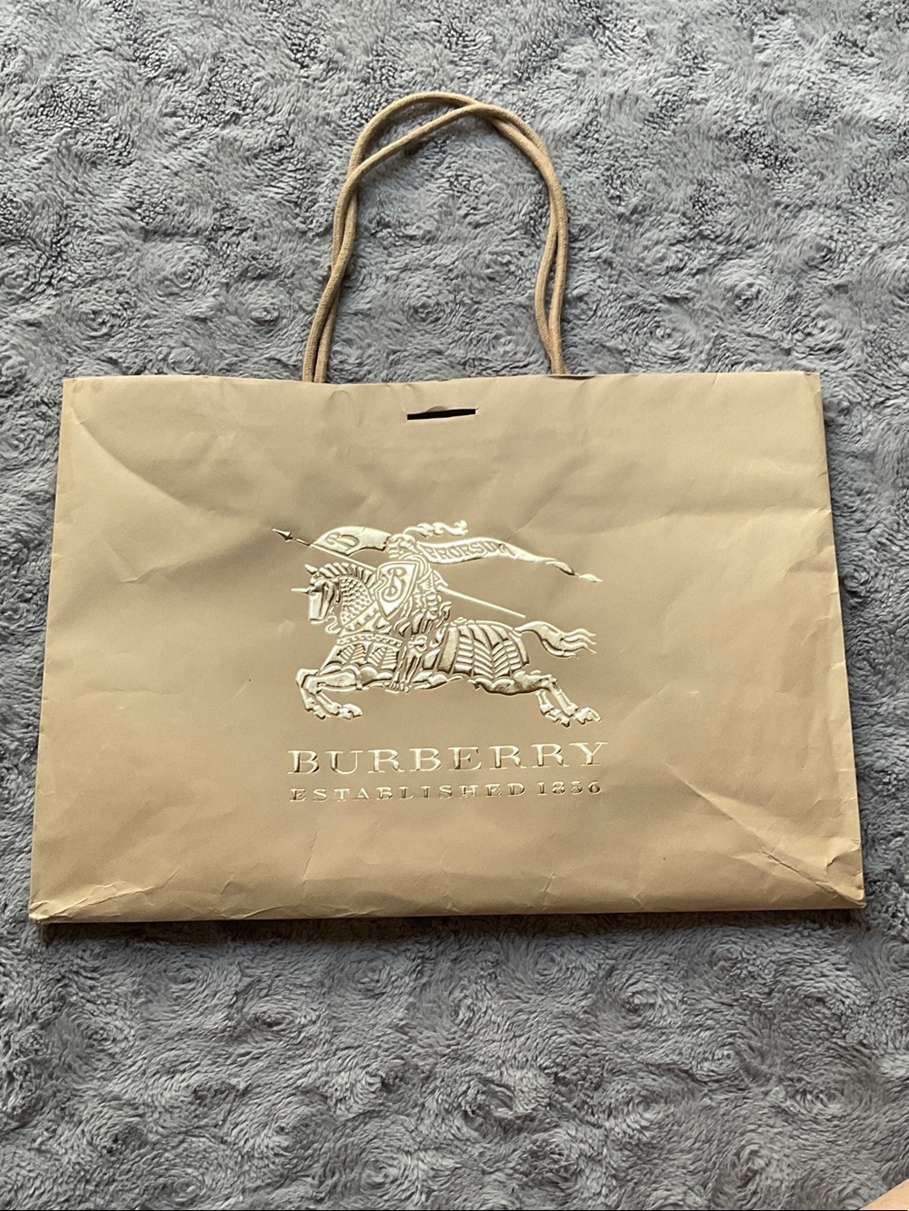 Burberry Beige Shopper Bag with Gold Logo